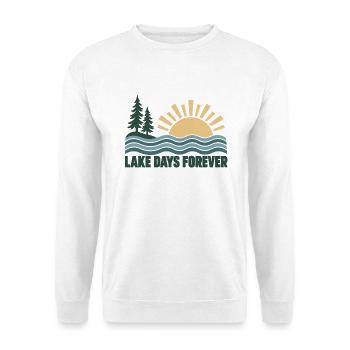 Lake Days Forever - Unisex Pullover - Weiß - Vorne - Alina (178cm) & Michal (187cm)