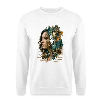 Waldporträt: Eine Verbindung zur Natur - Unisex Pullover - Weiß - Vorne - Alina (178cm) & Michal (187cm)