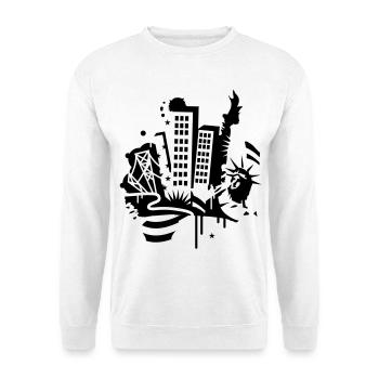 Ein New York City Design im Graffiti Stil - Unisex Pullover - Weiß - Vorne