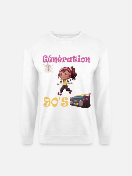 Design inspiriert von der Dance-Musik der 90er Jahre - Unisex Pullover - Weiß