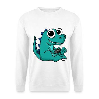 Gaming Dinosaur Sweet Gamer Nerd Animal Dear - Unisex Sweatshirt - white - Front