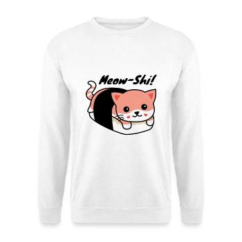 Miaouss. Chat Sushi Kawaii. - Sweat-shirt Unisexe - blanc - Devant