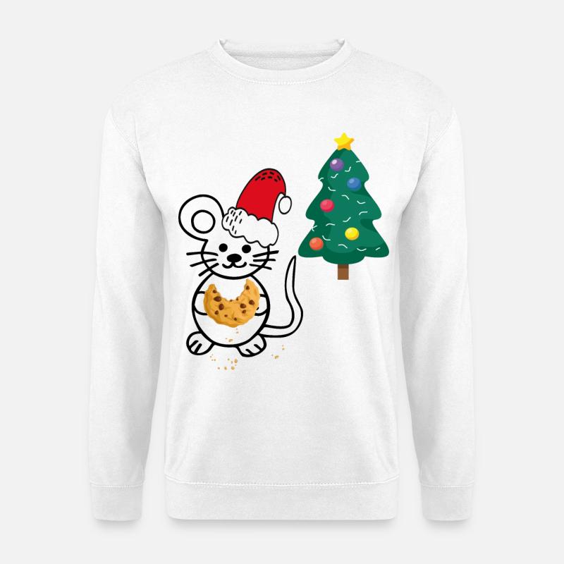 Weihnachten, Tannenbaum, Maus - Unisex Pullover - Weiß