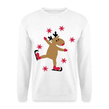 Drôle d’orignal pour Noël - Sweat-shirt Unisexe - blanc - Devant