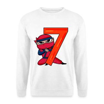 7th Birthday Motif Ninja - 7 years old - Unisex Sweatshirt - white - Front
