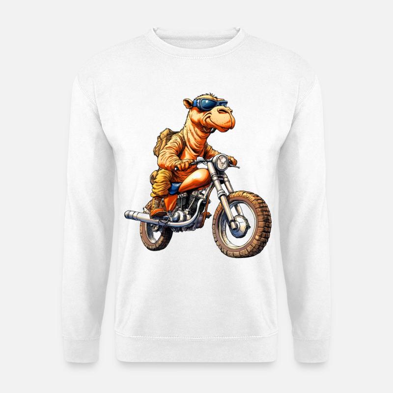 Kamele Motorrad - Unisex Pullover - Weiß