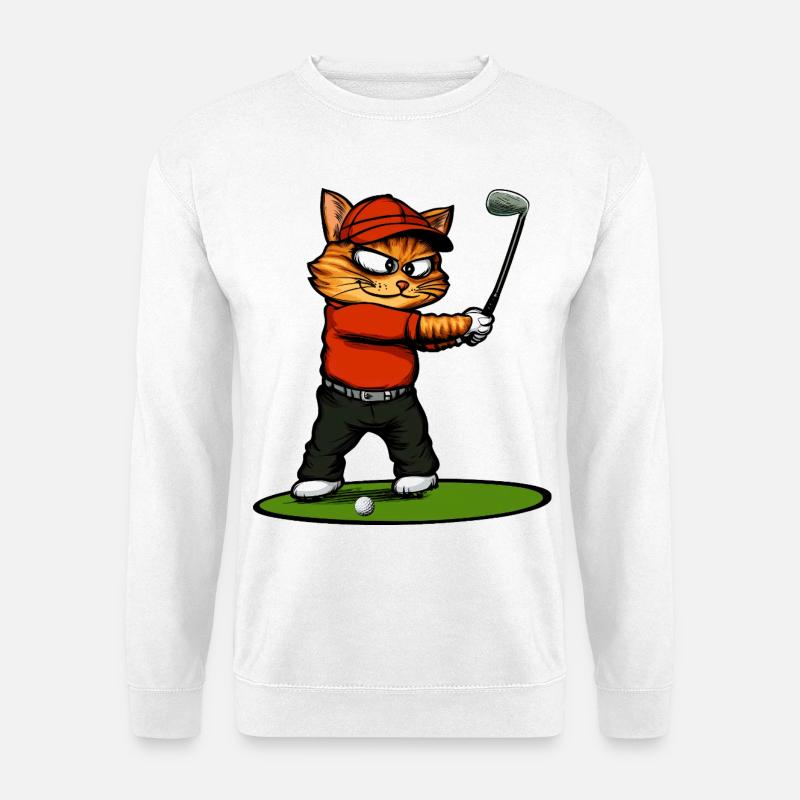 Cats Golf / Golfer Cat - Unisex Sweatshirt - white