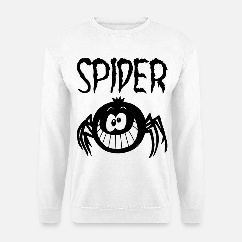 Die lächelnde schwarze Spinne - Unisex Pullover - Weiß