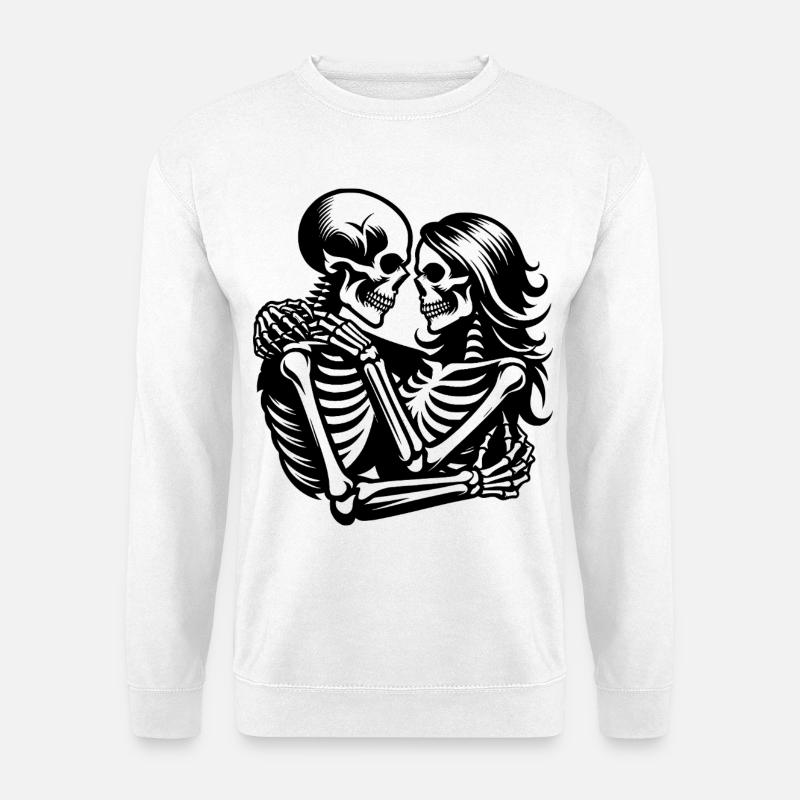 Skelette-Paar des Grauens - Unisex Pullover - Weiß
