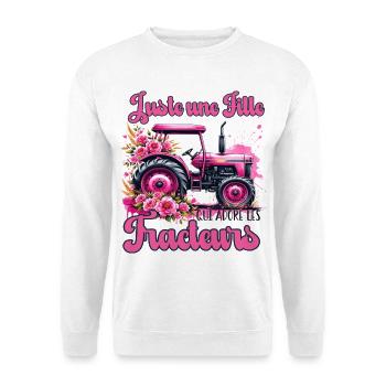 Just a girl who loves tractors humor - Unisex Sweatshirt - white - Front