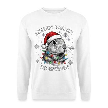 Rabbit Santa Claus Christmas Xmas Funny Cute - Unisex Sweatshirt - white - Front