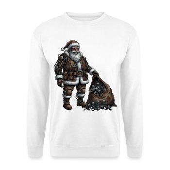 Père Noël cyborg - Sweat-shirt Unisexe - blanc - Devant