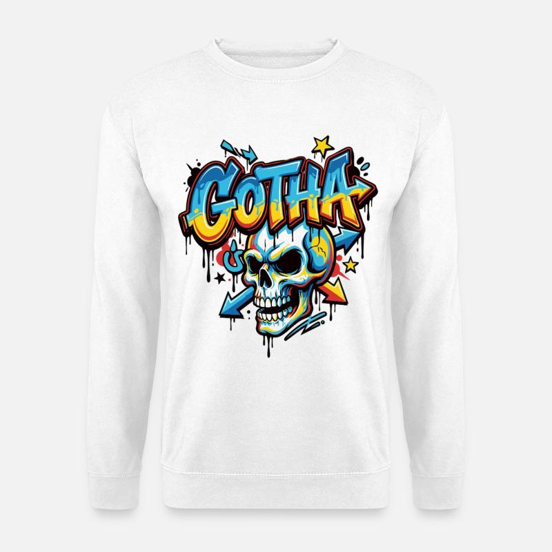 Lieblingsstadt Gotha Skull Graffiti - Unisex Pullover - Weiß