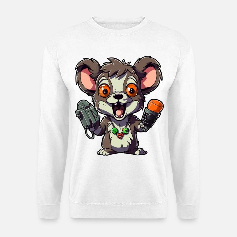 Chibi Rat Microphone Combo - Sweat-shirt Unisexe - blanc