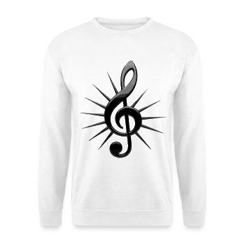 Schwarze Noten mit Strahlen - Unisex Pullover - Weiß - Vorne