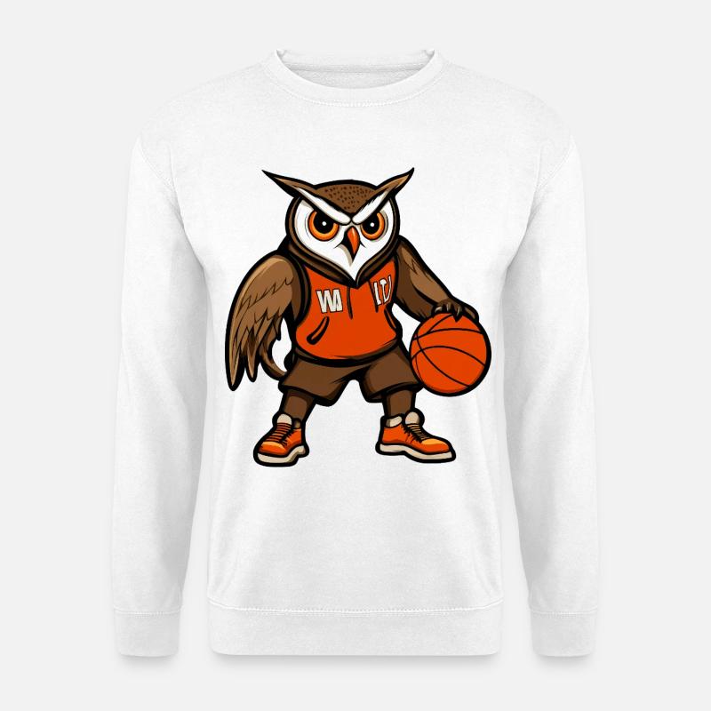 Eule Basketball - Unisex Pullover - Weiß
