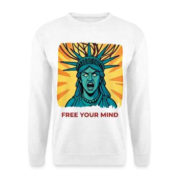BEFREIE DEINEN GEIST #3 – Freiheit & Rechte - Unisex Pullover - Weiß - Vorne