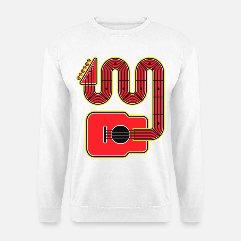 Rote Abstract Shape Gitarre - Unisex Pullover - Weiß