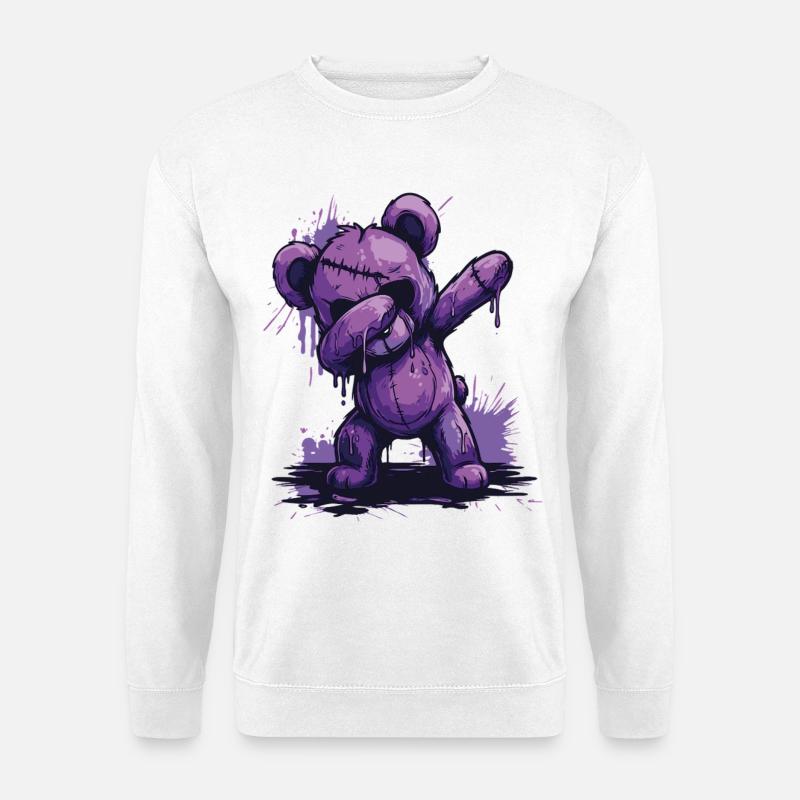 Zombie Teddy Dab - Unisex Sweatshirt - white