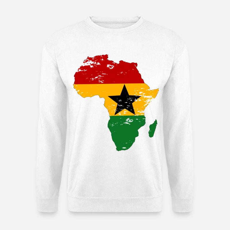 Drapeau du Ghana Afrique utilisé - Sweat-shirt Unisexe - blanc