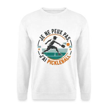 Ich kann nicht, ich habe Pickleball – Humorsport. - Unisex Pullover - Weiß - Vorne