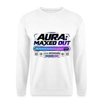 Design Aura maximal ausgeschöpft – Stil Gaming & Streetwear - Unisex Pullover - Weiß - Vorne