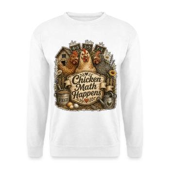 Chicken Math Happens - Unisex Pullover - Weiß - Vorne