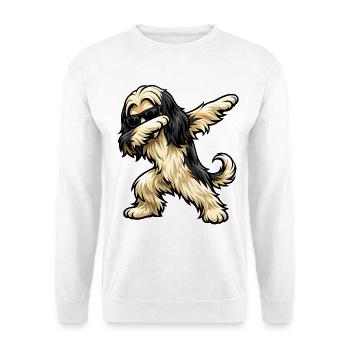 Dabbing Afghan Greyhound - Unisex Sweatshirt - white - Front