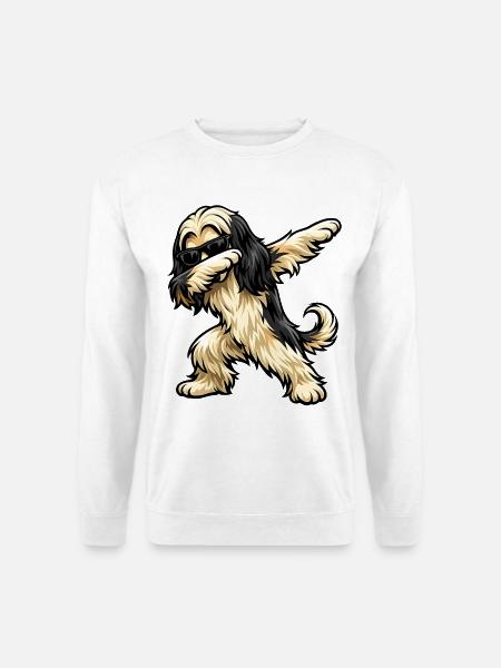 Dabbing Afghan Greyhound - Unisex Sweatshirt - white