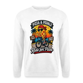Pizza & Pedals Strandride - Unisex Pullover - Weiß - Vorne - Alina (178cm) & Michal (187cm)