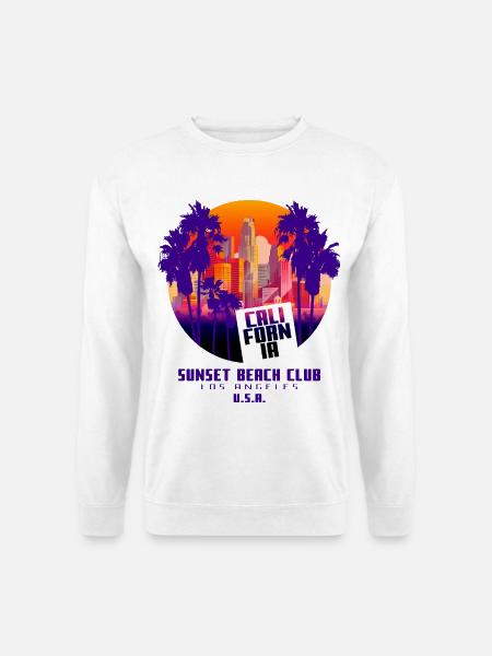 Sunset Beach Club - Los Angeles - Unisex Pullover - Weiß