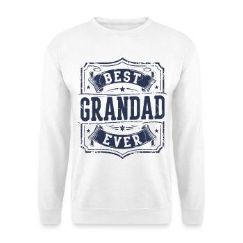 Beste Vatertagsgeschenkidee aller Zeiten - Unisex Pullover - Weiß - Vorne - Alina (178cm) & Michal (187cm)