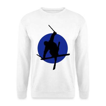 Ski Freestyler Symbol - Unisex Pullover - Weiß - Vorne - Alina (178cm) & Michal (187cm)