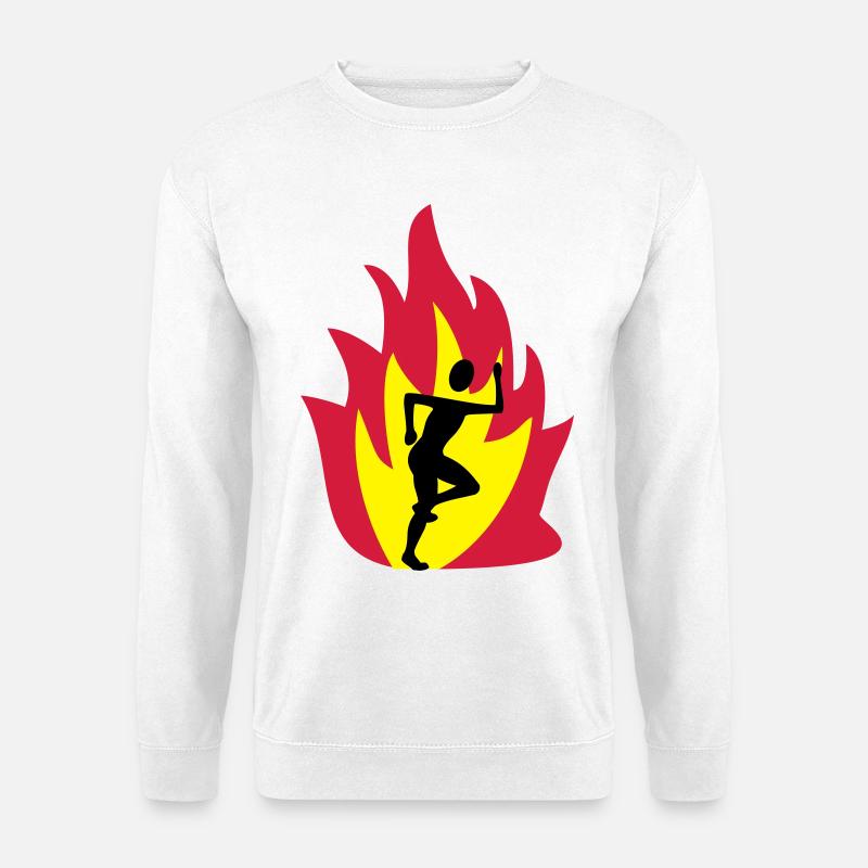 Läufer Flamme - Unisex Pullover - Weiß