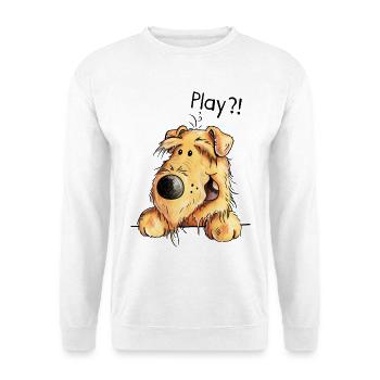 Drôle Airedale Terrier - Chien - Cadeau - Sweat-shirt Unisexe - blanc - Devant
