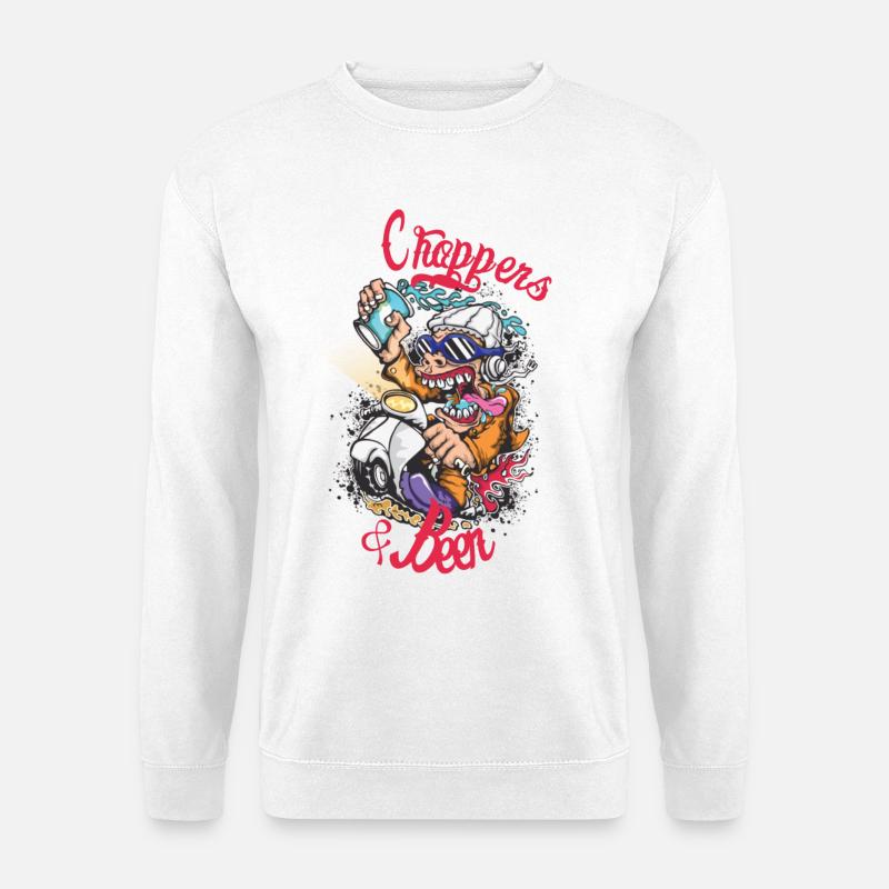 Choppers Crew Monkey Scooter - Unisex Sweatshirt - white