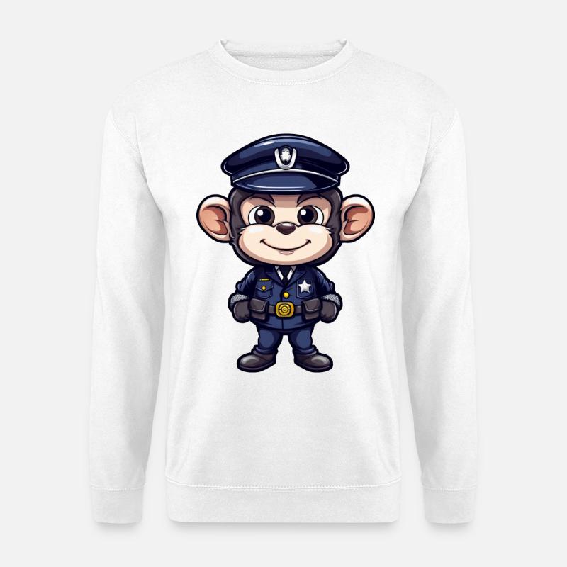 Polizei Äffchen - Unisex Pullover - Weiß