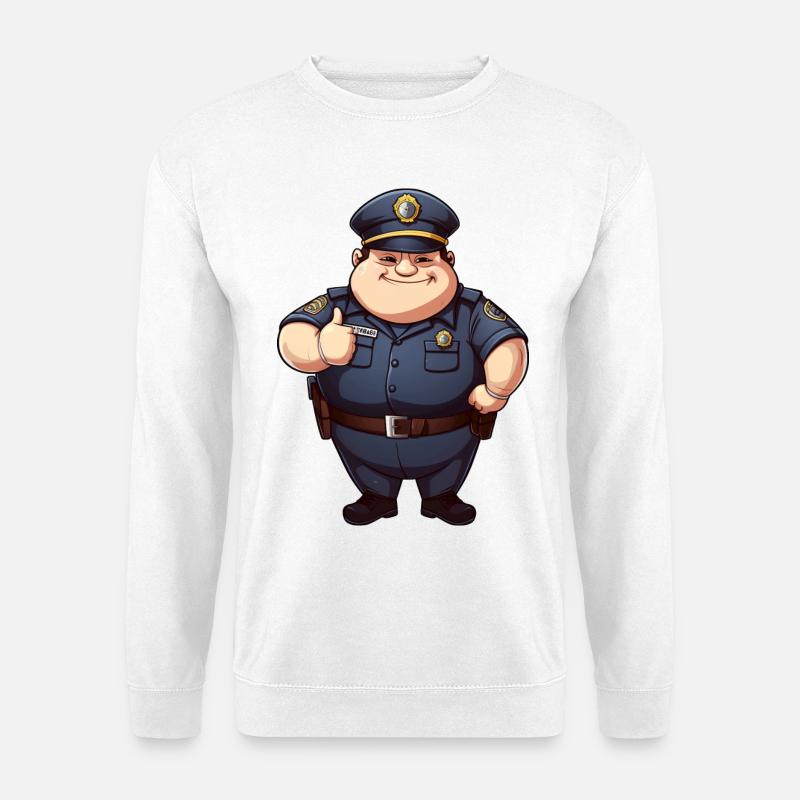 dicker Polizist - Unisex Pullover - Weiß