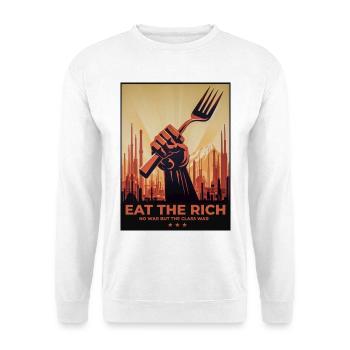Mangez les riches, pas de guerre, mais une guerre de classe - Sweat-shirt Unisexe - blanc - Devant