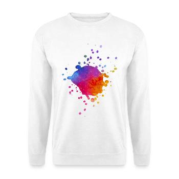 Colorful Paint Splashes - Gradient Watercolor Painting - Unisex Sweatshirt - white - Front