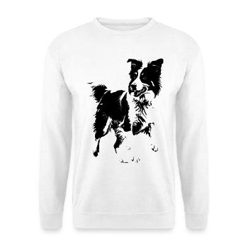 chien de race border collie - Sweat-shirt Unisexe - blanc - Devant