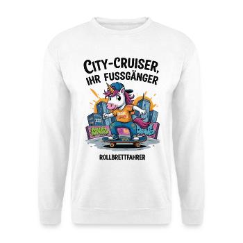 Skateur Licorne Urbain - Sweat-shirt Unisexe - blanc - Devant