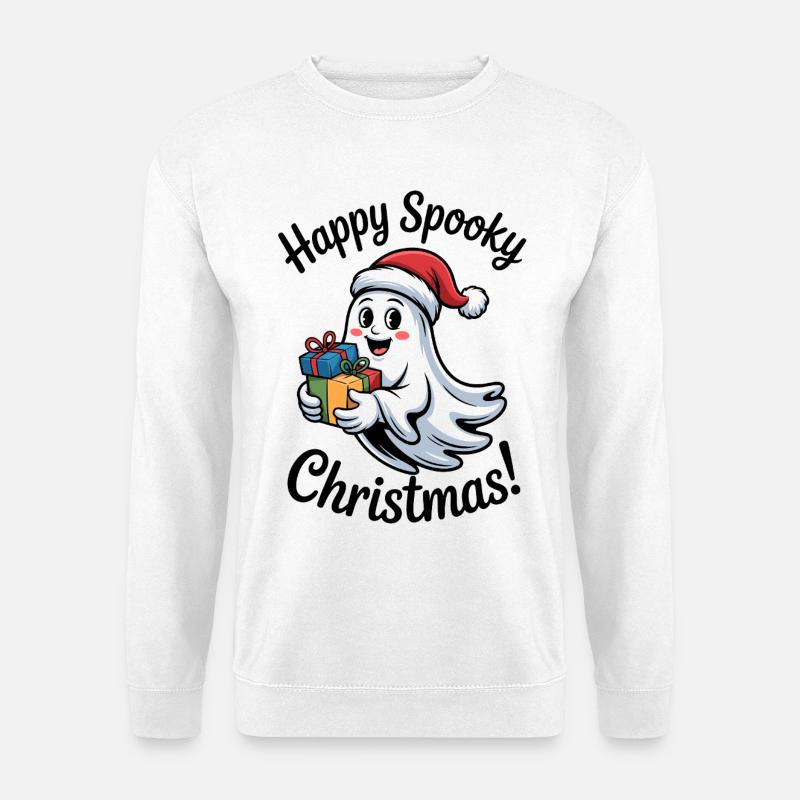 Weihnachtsgeist mit Geschenken - Unisex Pullover - Weiß