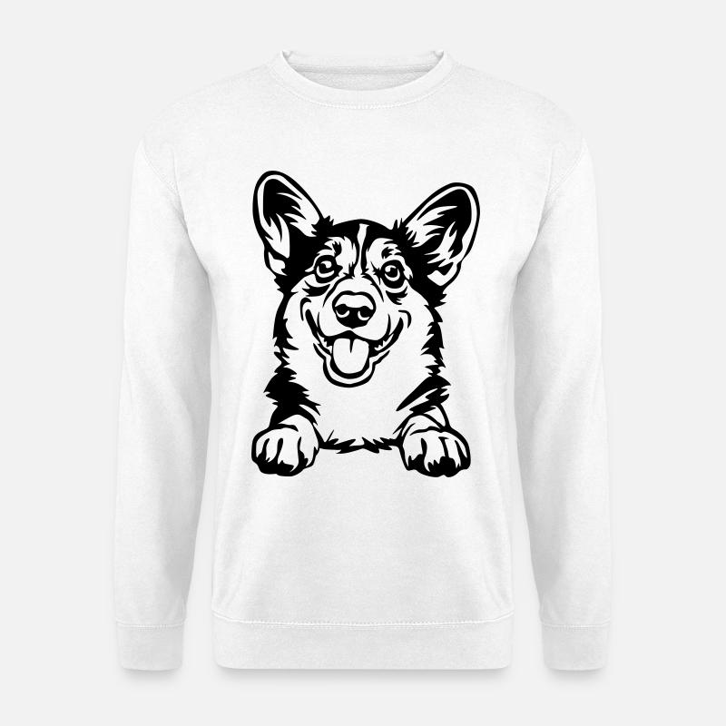 Welsh Corgi Head - Unisex Sweatshirt - white