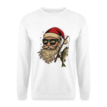 Pêcheur Père Noël Pêcheur Pêche Père Noël - Sweat-shirt Unisexe - blanc - Devant