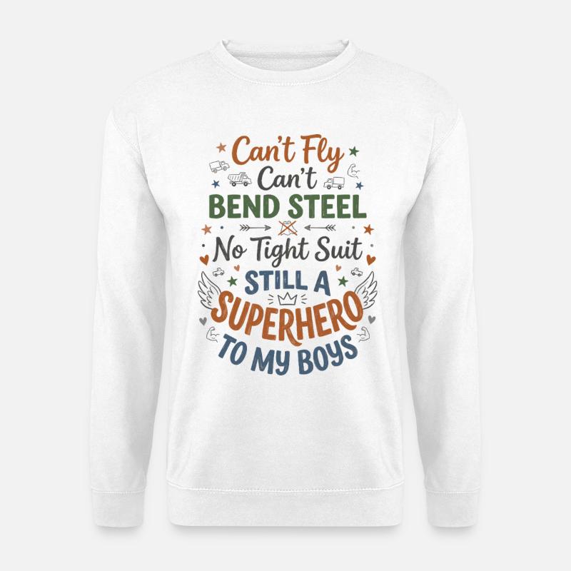 Superhero_Dad_Spruch - Unisex Pullover - Weiß