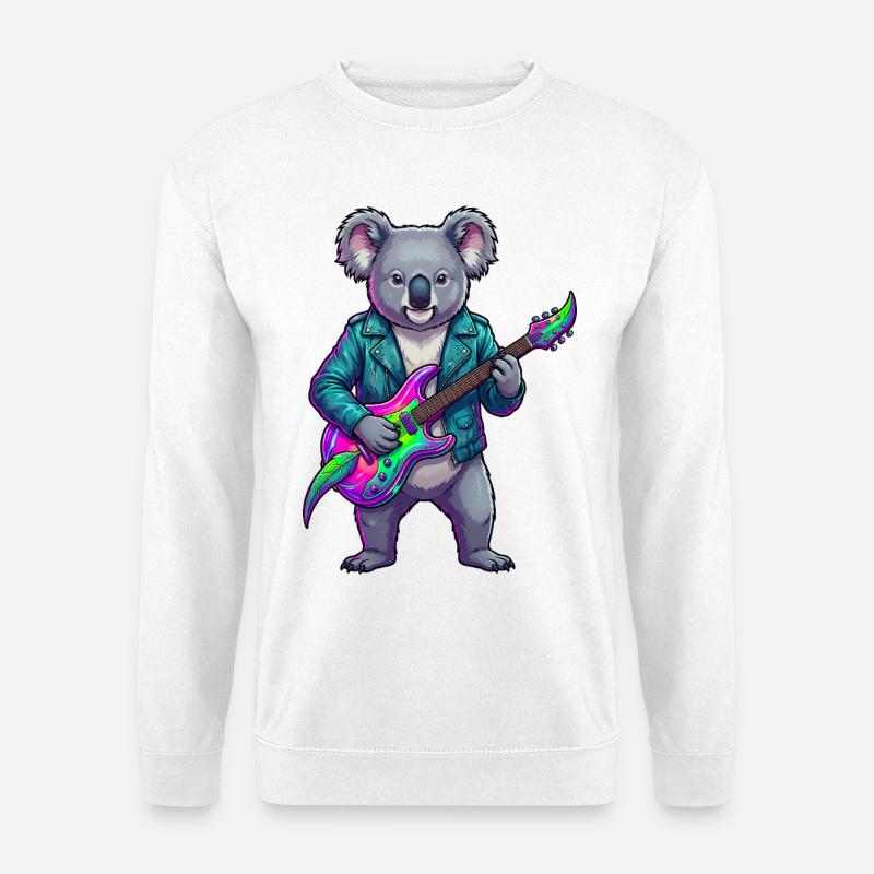 Koala Neon-Gitarrenheld - Unisex Pullover - Weiß