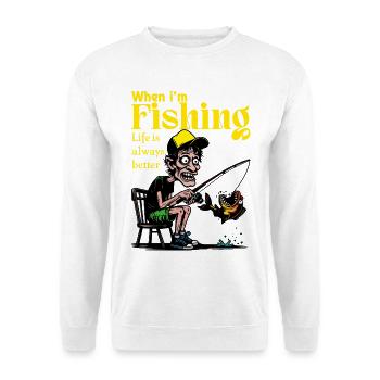 WhenIAmAngeln - Unisex Pullover - Weiß - Vorne