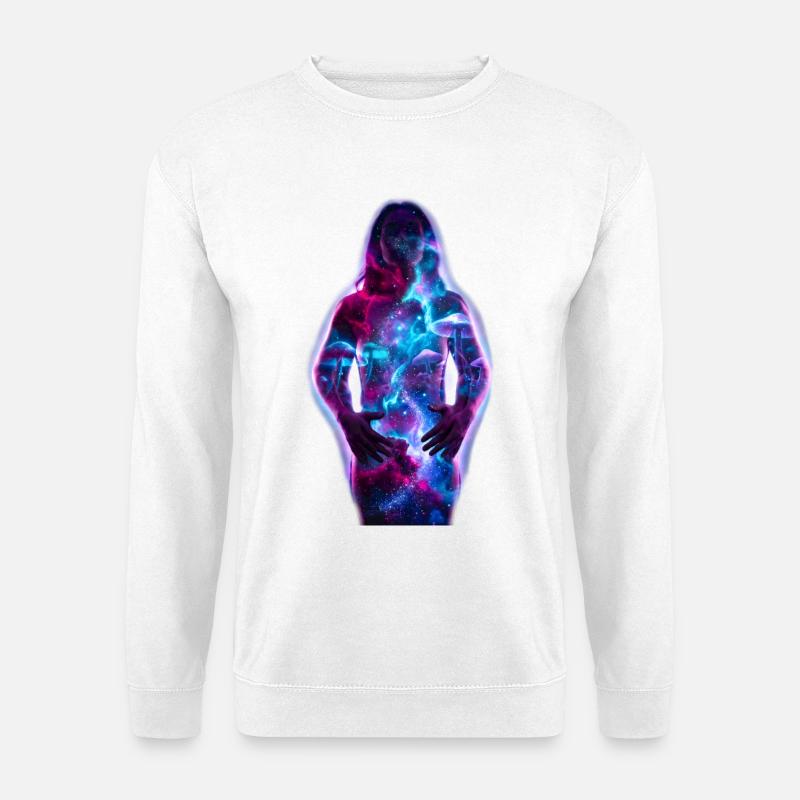 Kosmischer Körper: Galaktisches Leuchten - Unisex Pullover - Weiß