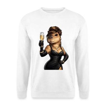 Elegante Capybara Dame mit Sektglas - Unisex Sweatshirt - white - Front